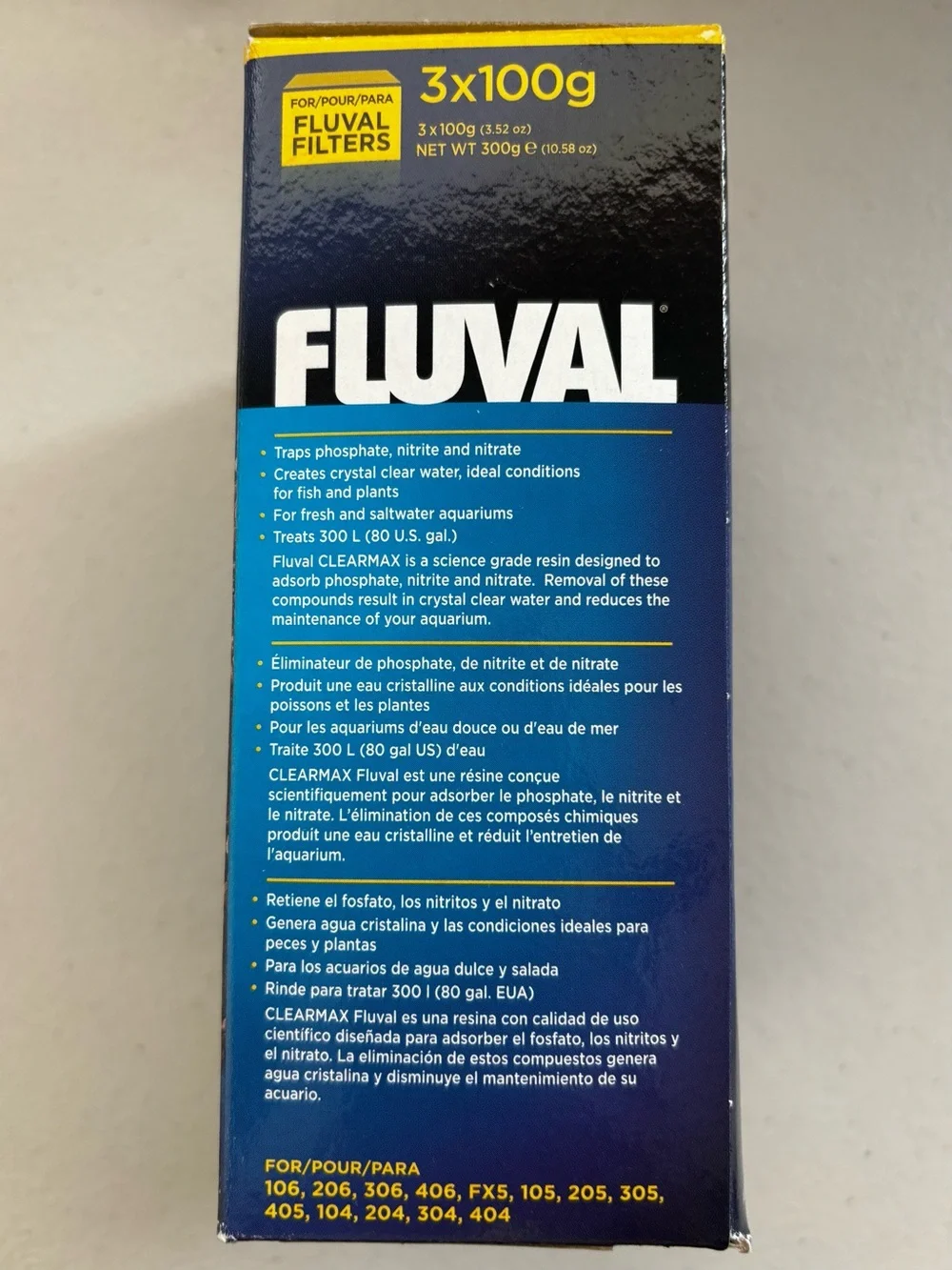 Fluval ClearMax Phosphate Remover Resin 3x100g Bags